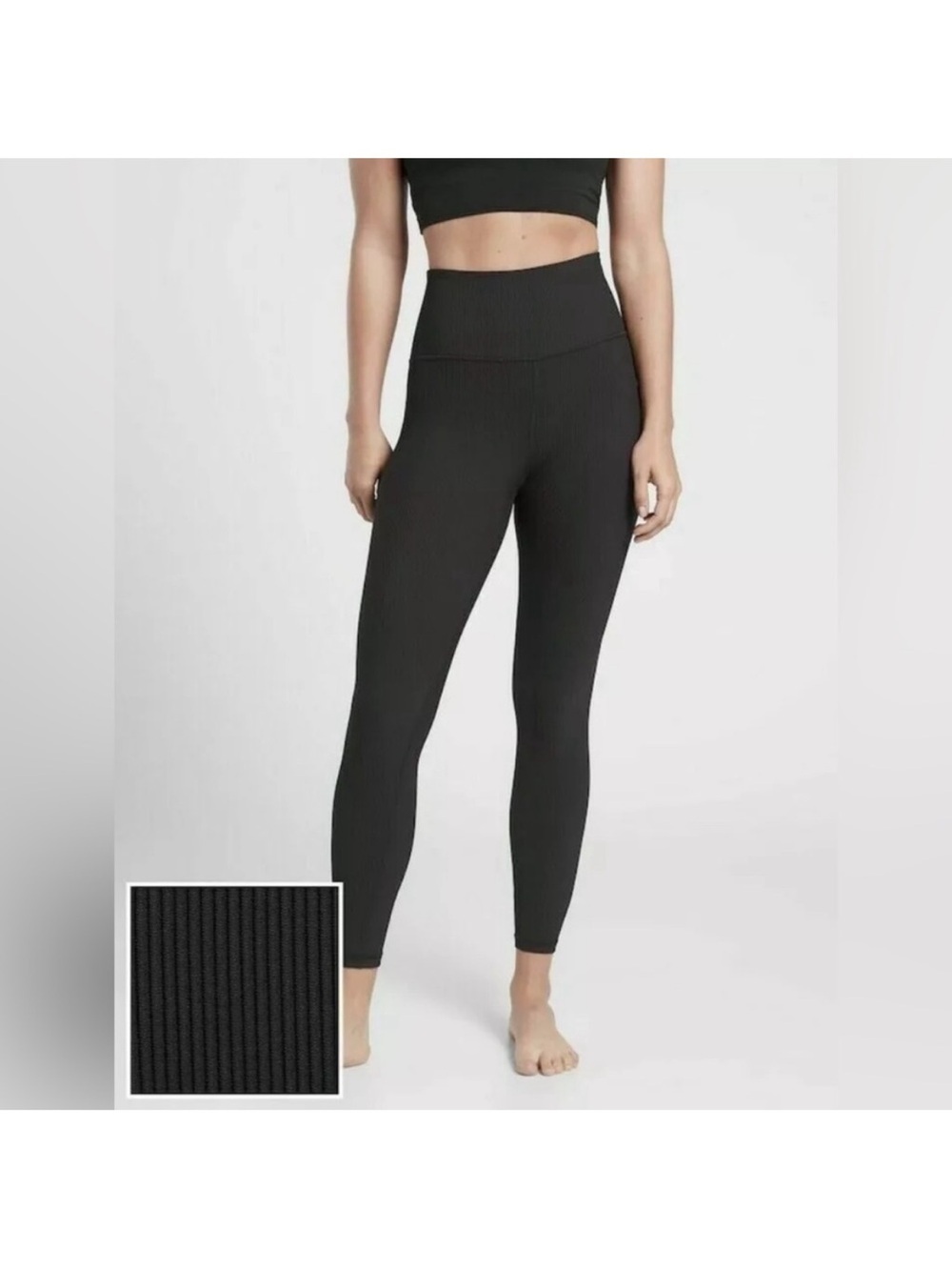 Athleta Elation Rib Tight Leggings in Black Women’s Size Medium